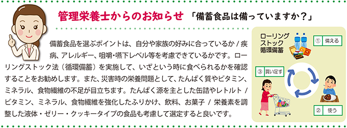 管理栄養士からのお知らせ